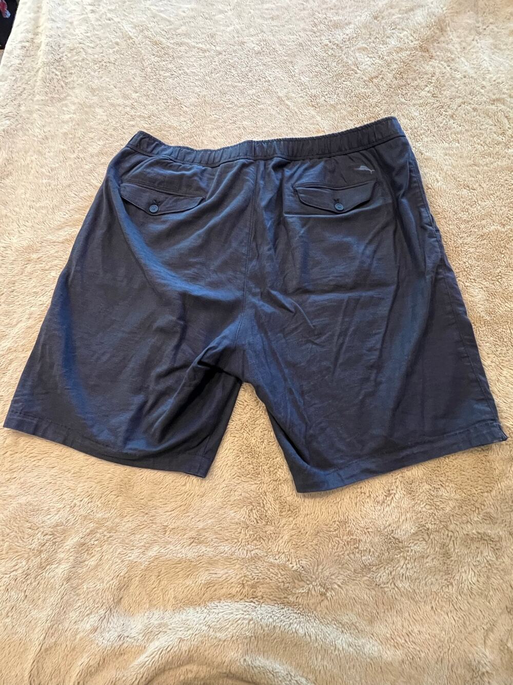 Tommy Bahama Men’s XXL Big & Tall Linen Blend Pull-On Shorts Black Drawstring